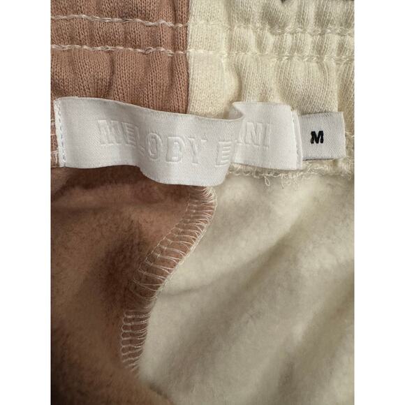 Melody Ehsani Gender Inclusive Patchwork hoodie and Sweatpants in Warm Taupe - Picture 4 of 12